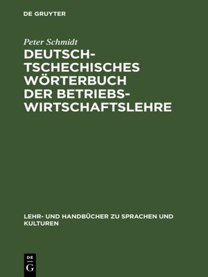 cover image of Deutsch-tschechisches Wörterbuch der Betriebswirtschaftslehre